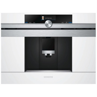 Siemens Кавомашина вбудовувана, 2.4л, зерно+мелена, автомат.капуч, LED-дисплей, авторецептів -30, білий