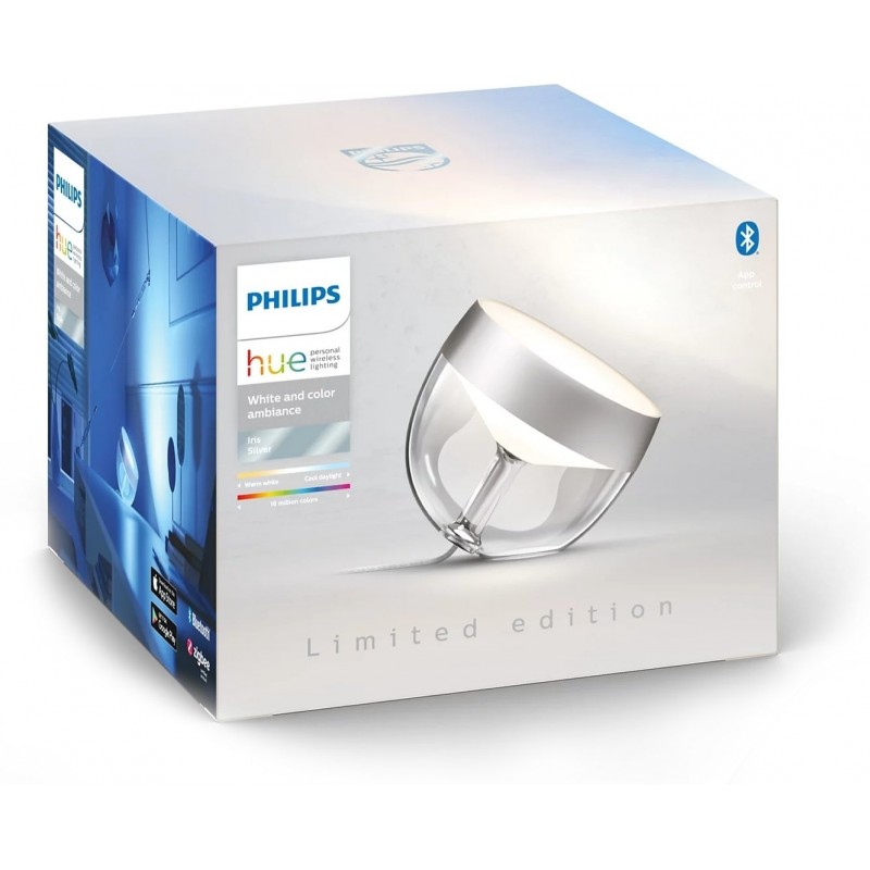 Philips Hue Настільний світильник розумний  Iris, 2000K-6500K, RGB, ZigBee, Bluetooth, димування, срібний
