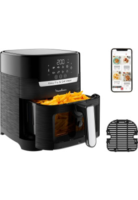 Moulinex Мультипіч Easy Fry&Grill Window, 1550Вт, чаша-4.2л, сенсорне керув., 8 програм, з віконцем, пластик, чорний