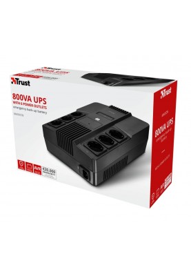 Trust Джерело безперебійного живлення Maxxon 800VA UPS 6 standard wall power outlets BLACK