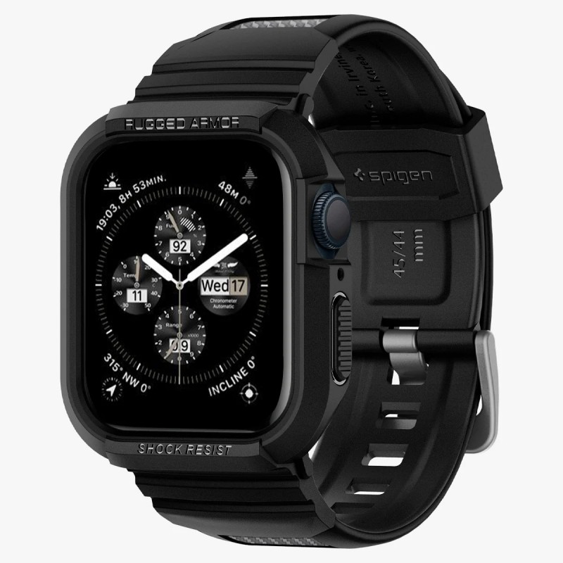 Spigen Чохол та ремінець 2в1 для Apple Watch 45mm/44mm Rugged Armor Pro, Black