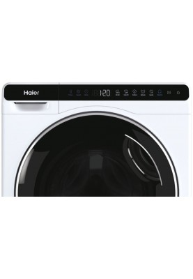 Haier Пральна машина фронтальна, 5кг, 1000, A+++, 44см, дисплей, інвертор, люк чорний, висота 70см, білий