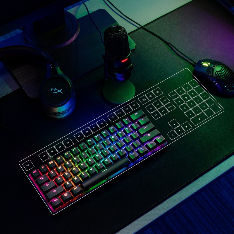 HyperX Клавіатура механічна Alloy Origins 60 61key, Red, USB-A, EN/UA, RGB, чорний