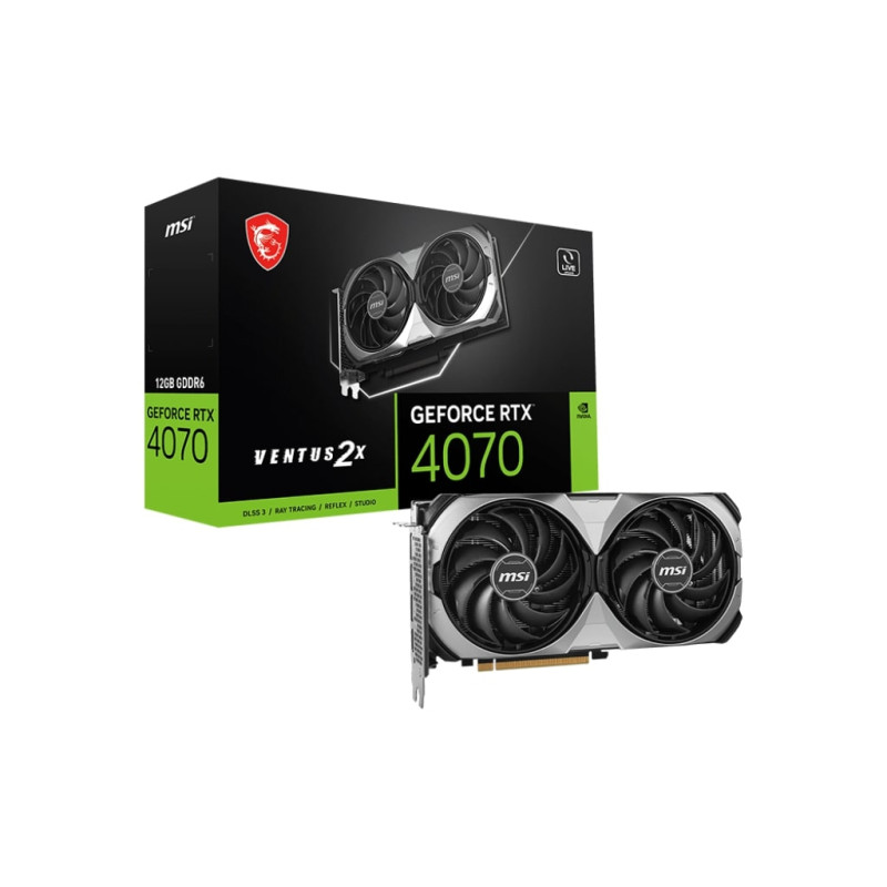 MSI Відеокарта GeForce RTX 4070 12GB GDDR6 VENTUS 2X E1