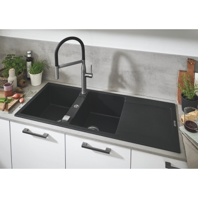 Grohe Змішувач для кухні Essence, довж.виливу - 240мм, поворотний/гнучкий, 1важіль, супер сталь