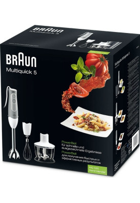 Braun Блендер Braun заглибний, 600Вт, чаша-600мл, біло-сірий