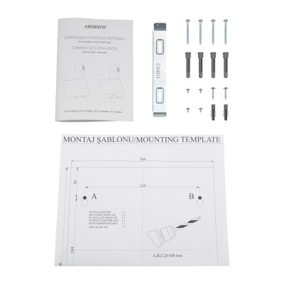 ARDESTO Витяжка похила, 60см, 900м3ч, білий