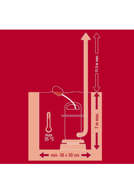 Einhell Насос дренажний GE-DP 900 Cut, 900Вт, 16000 л·год, вис. під. 11.5м, занурення 7м, 12.8кг