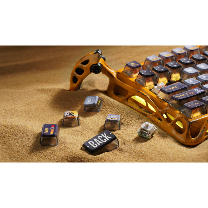 GravaStar x Kailh Speedy Клавіатура механічна Mercury K1 Pro 80keys, Mint, BT/WL/USB, жовтий
