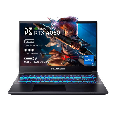 Dream Machines Ноутбук RG4060-16 16FHD+ IPS, Intel i7-14700HX, 32GB, F1TB, NVD4060-8, DOS, чорний