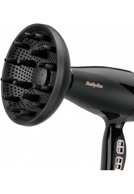 BaByliss Фен Air Power Pro, 2300Вт, 3 режими, дифузор, іоніз-я, хол. обдув, кераміка, чорно-рожевий