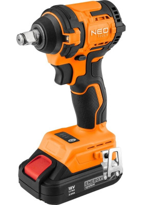 Neo Tools Гайковерт ударний Energy+ 18В безщітковий 2500об·хв 350Нм 1/2" 3 швидкості 1.1кг без АКБ та ЗП