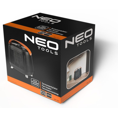Neo Tools Тепловентилятор електричний, 1.5кВт, термостат, чорний, 1.08кг