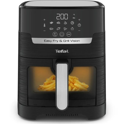 Tefal Мультипіч Easy Fry&Grill Window, 1550Вт, чаша-4.2л, сенсорне керув., 8 програм, пластик, чорний