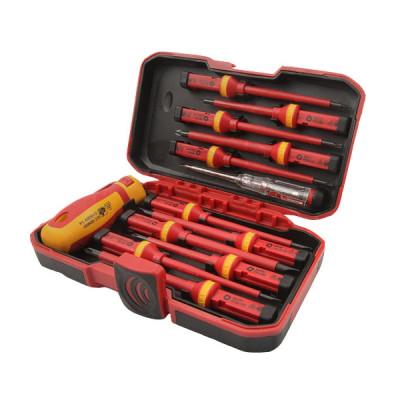 Tolsen Викрутки VDE набір 13шт, діелектричні, PH, PZ, Torx, CrV, кейс