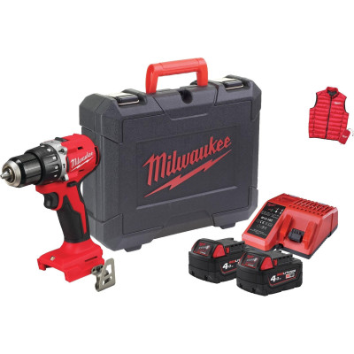 Milwaukee Шурупокрут-дриль акумуляторний BLPDRC-402С 18В 2х4А·рік 60Нм 0·1700об·хв ЗП M12-18C жилет кейс 1.5кг