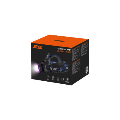 2E Ліхтар налобний акумуляторний HLBL1818 T6, Micro-USB, 1800мА•рік, 230лм, 3 функції освітлення