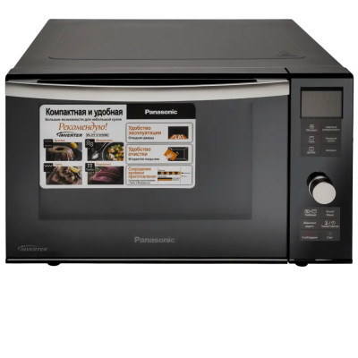 Panasonic Мікрохвильова піч, 23л, 1000Вт, гриль, дисплей, чорний NN-DF383BZPE