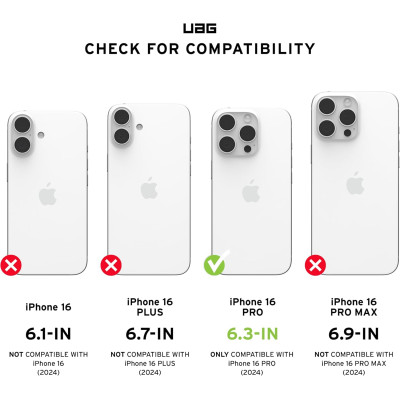 UAG Чохол для iPhone 16 Pro, Plyo Magsafe LE, Black/Clear Ombre