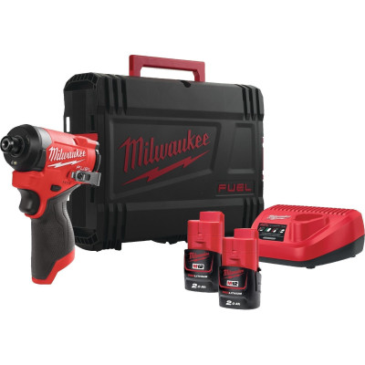 Milwaukee Гвинтоверт ударний акумуляторний M12 FID2-202X 12В АКБ 2х2А·рік 0-4000об·хв 170Нм 1/4" ЗП C12C жилет кейс