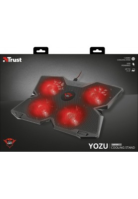 Trust Підставка для ноутбука GXT278 YOZU COOLING (17.3") RED LED Black
