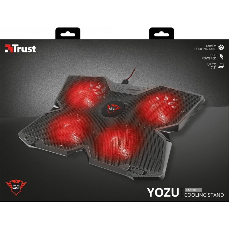 Trust Підставка для ноутбука GXT278 YOZU COOLING (17.3") RED LED Black