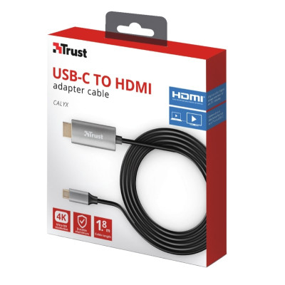 Trust Calyx USB-C to HDMI 1.8м BLACK Trust Calyx USB-C to HDMI 1.8м BLACK