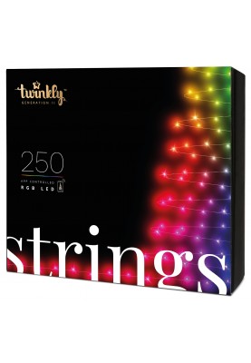 Twinkly Smart LED Гірлянда Twinkly Strings RGB 250, Gen II, IP44, довжина 20м, кабель чорний