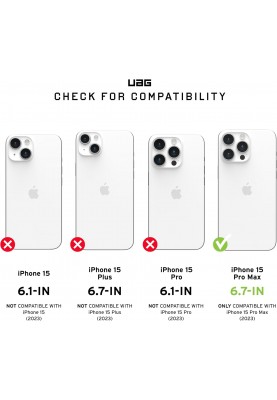 UAG Чохол для Apple iPhone 15 Pro Max Plyo Magsafe, Ice/Silver