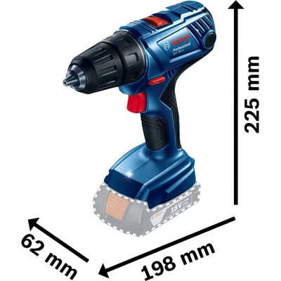 Bosch Шурупокрут-дриль акумуляторний GSR 180-LI, 18В 2х2Аг, 54Нм, 450/1700об/хв, 1.6кг