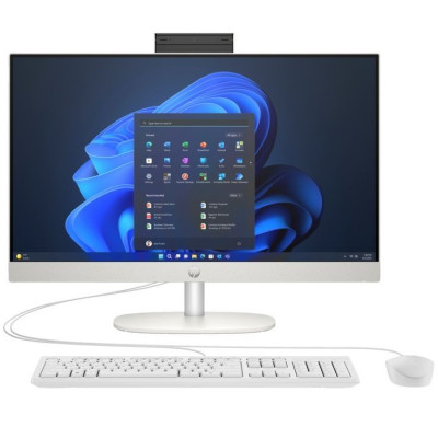 HP Комп'ютер персональний моноблок 240-G10 23.8" FHD IPS AG, Intel i3-N300, 8GB, F512GB, UMA, WiFi, кл+м, 3р, DOS, білий