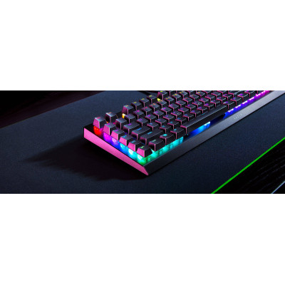 Razer Клавіатура механічна BlackWidow V4 X 110key, Green Switch, USB-A, EN/RU, RGB, чорний