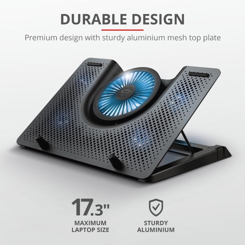 Trust Підставка для ноутбука GXT 1125 Quno (17.3") BLUE LED Black