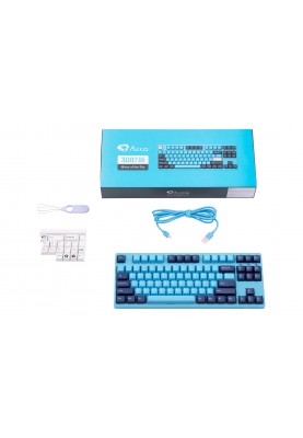 Akko Клавіатура механічна 3087 Mirror of Sky 87Key, Cherry MX Red, USB-A, EN/UKR, No LED, Блакитний