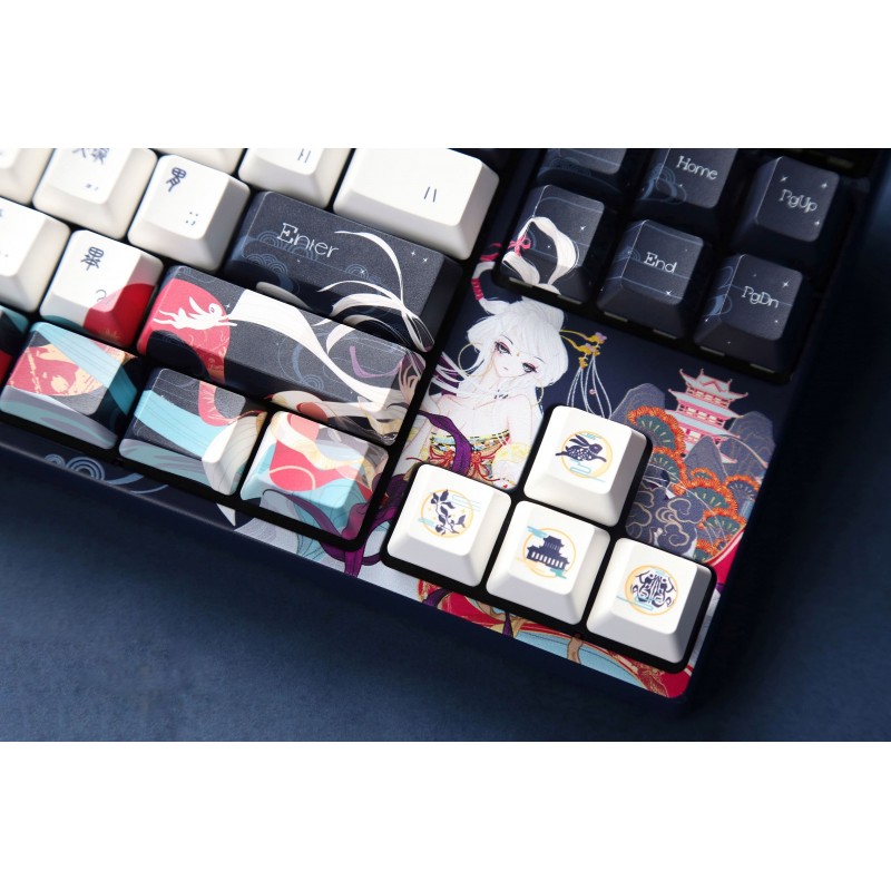 Varmilo Клавіатура механічна VPE87 Chang'e 87Key, K-Prestige Light, BT/WL/USB-A, EN, White Led, Синій