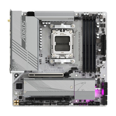 Gigabyte Материнська плата B650M A ELITE AX ICE sAM5 B650 4xDDR5 M.2 HDMI DP Wi-Fi mATX
