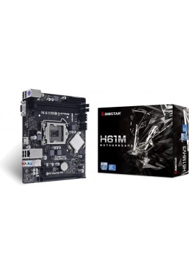 Biostar Материнська плата H61MHV3 s1155 H61 2xDDR4 HDMI D-Sub mATX