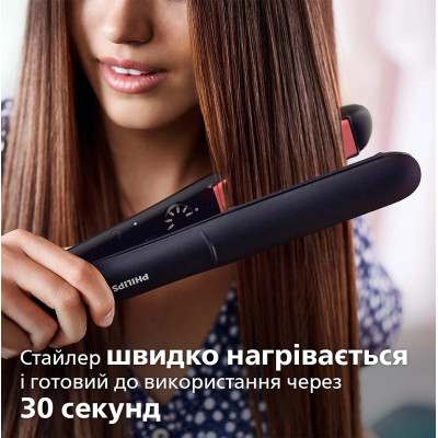 Philips Випрямляч Series 3000, темп.режимів-6, 160-230С, кераміка, чорний
