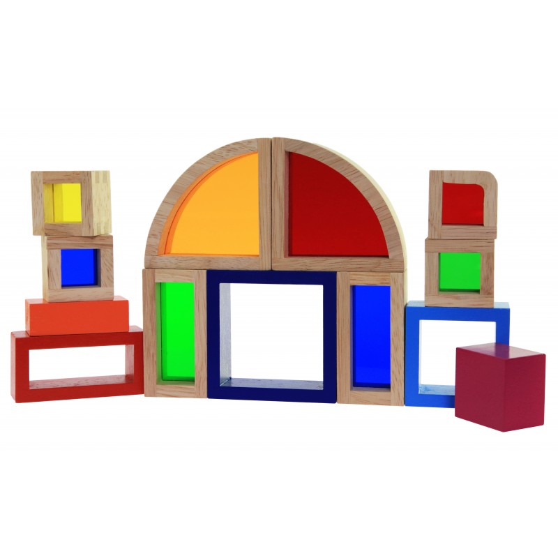 goki Конструктор дерев'яний Райдужні будівельні блоки з вікнами