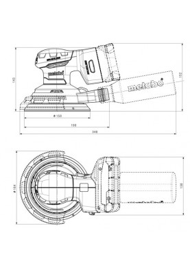 Metabo Шліфмашина ексцентрикова акумуляторна SXA 18 LTX 150 BL