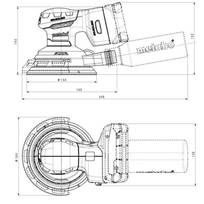 Metabo Шліфмашина ексцентрикова акумуляторна SXA 18 LTX 150 BL