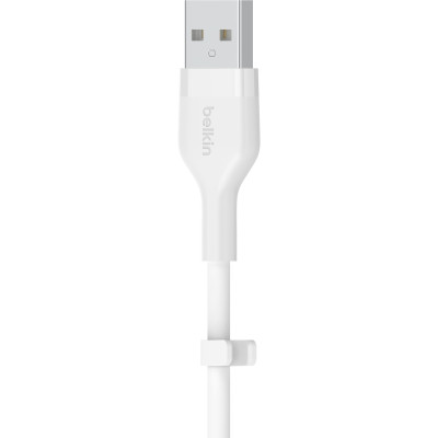 Belkin Кабель заряджання/синхронізації USB-A > Lightning, 2м, силіконовий з кліпсою, білий