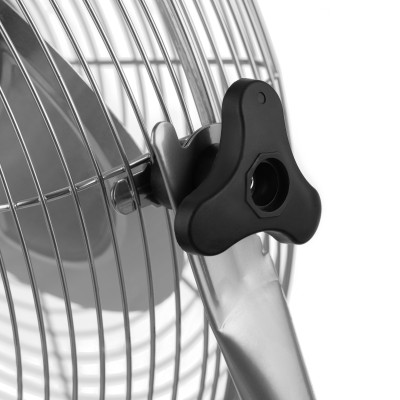 2E Вентилятор підлоговий професійний, 30см, 60Вт, кнопки, двигун мідь 100%, срібний