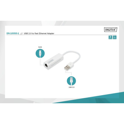 Digitus Адаптер USB 2.0 - 10/100 Mbps Ethernet