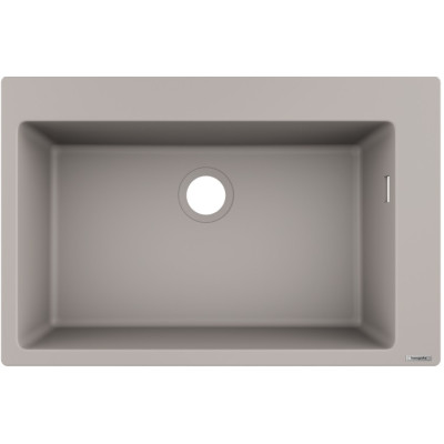 Hansgrohe Мийка кухонна S51, граніт, прямокутник, без крила, 770х510х190мм, чаша - 1, накладна, S510-F660, сірий бетон