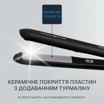 Rowenta Випрямляч Optiliss +, >240Вт, темп.режимів-10, 140-230С, кераміка, турмалін, чорний