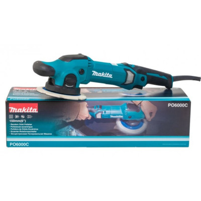 Makita Шліфмашина ексцентрикова PO6000C, 900Вт, диск 150мм, М14, 180-790 об/хв, 2.8кг