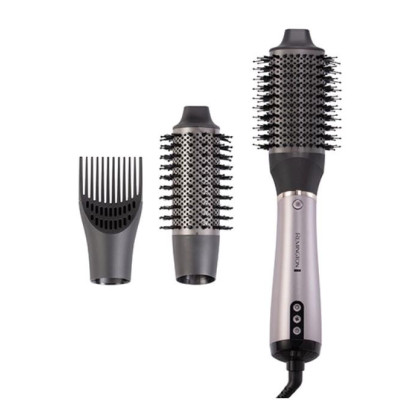 Remington Фен-щітка ProLuxe You Adaptive, 1000Вт, 3 режими, іонізація, хол. обдув, кераміка, сірий