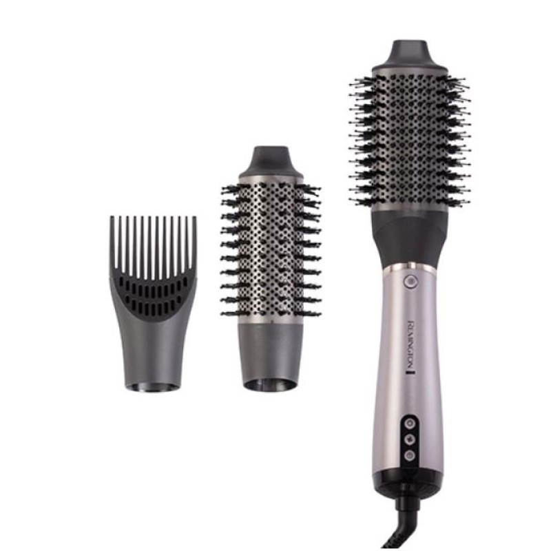 Remington Фен-щітка ProLuxe You Adaptive, 1000Вт, 3 режими, іонізація, хол. обдув, кераміка, сірий