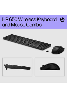 HP Комплект клавіатура та миша НР 650, WL, EN/UK, чорний